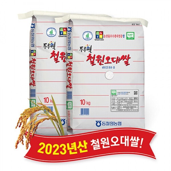 (당일도정) 2023년산 동철원농협 철원오대쌀 10kg x 2포